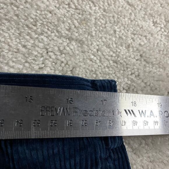 Jos A Bank Pants Mens 35x26* Navy Short Corduroy Pleated Trousers Baggy Wide Leg - Picture 6 of 10